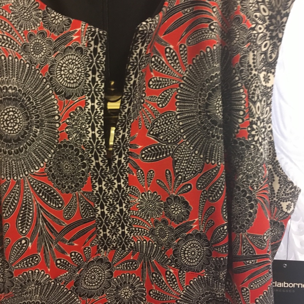 Liz Claiborne Sleeveless Red Multi Paisley Dress